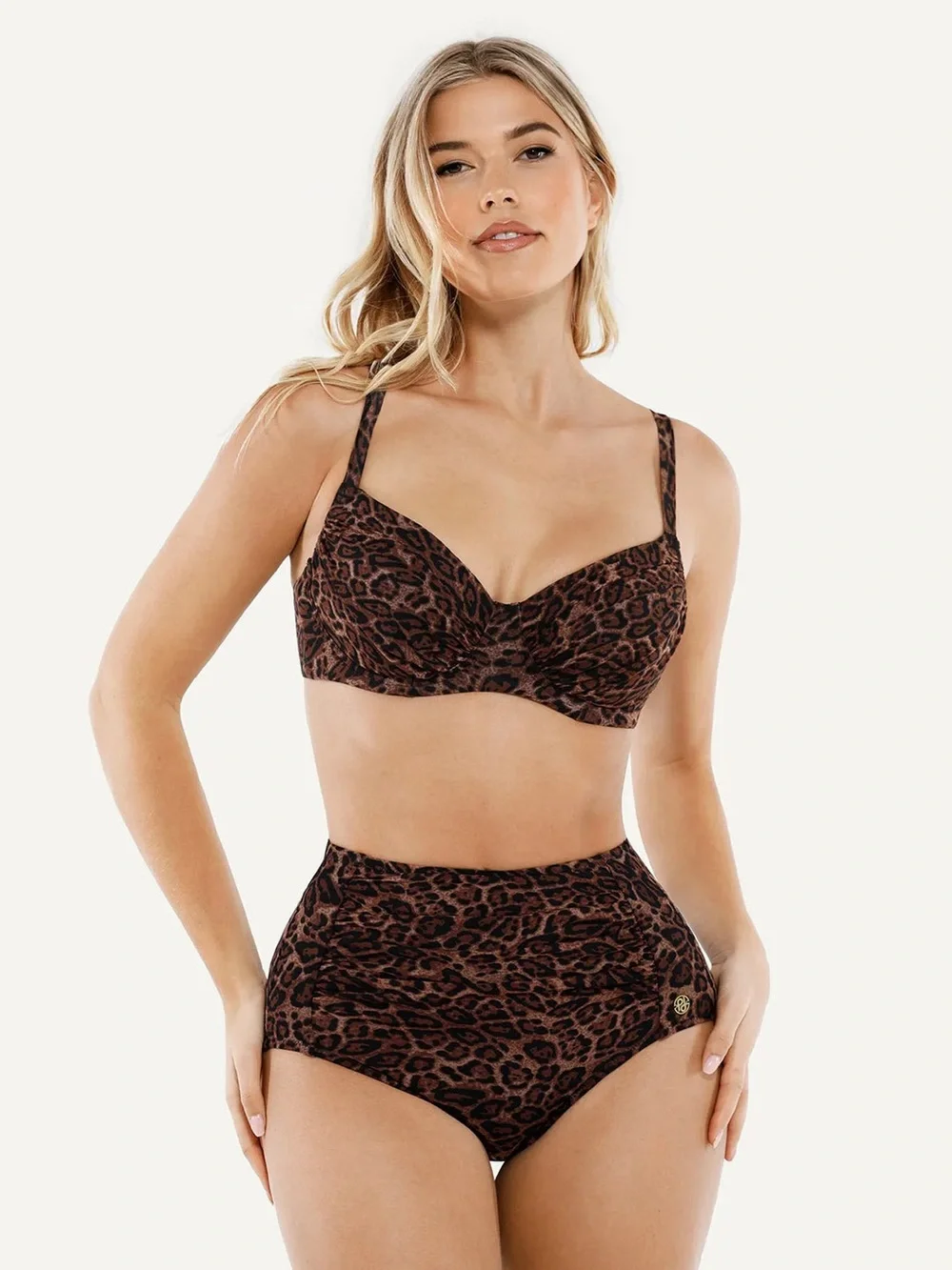 Popilush Shapewear Ruched Tummy Control Bikini Set